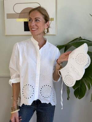 Camicia in pizzo sangallo bianco con collo removibile 3-1 OCCASIONI/NO CAMBIO