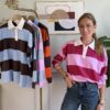 Polo rigata a maniche lunghe con collo a contrasto Motel 414 – OCCASIONI/NO CAMBIO