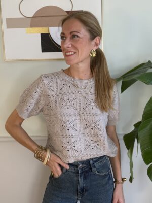 Maglia a mezze maniche crochet color corda Motel 5PL OCCASIONI/NO CAMBIO