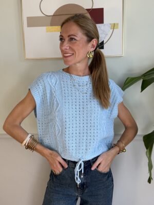 Smanicato in crochet con coulisse in vita Motel 2PL AZZURRO OCCASIONI/NO CAMBIO