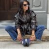 Giubbo Cool in ecopelle con fusciacca Susymix T20 MORO – NEW COLLECTION