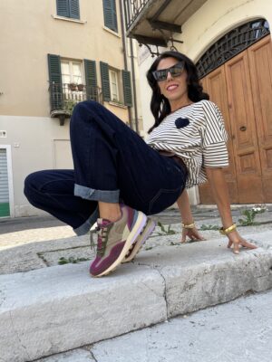 Victoria Luna nylon & camoscio - KAKI 234