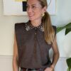 Polo smanicata spalline e cabochon Motel 003 – OCCASIONI/NO CAMBIO
