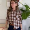 Camicia check bianco/coccio SusyMix D83