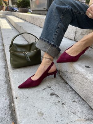 Slingback alcantara BORDEAUX SusyMix 184 - NEW COLLECTION!