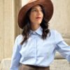 Camicia bottone gioiello SusyMix – Celeste 27P