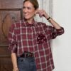 Camicia check tasca paillettes SusyMix- bordeaux 477