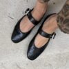 Ballerine stampa cocco con cinturino Nero 585
