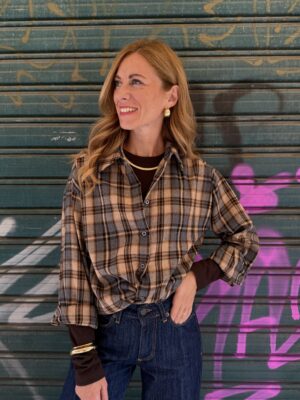 Camicia quadretti Cognac/carta da Zucchero SusyMix 131