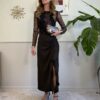 Gonna con spacco e drappeggio MORO SusyMix 185