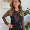 Blusa in tulle dark flowers SusyMix H80