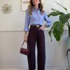 Pantalone ovetto bordeaux in punto Milano Tensione In 649