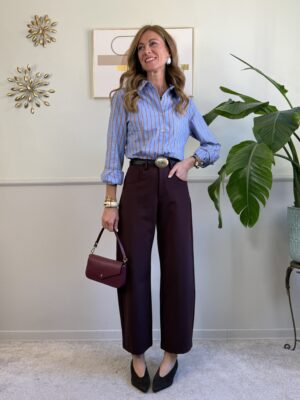 Pantalone ovetto bordeaux in punto Milano Tensione In 649