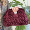 Pasticcino con manico in velluto tricot Bordeaux