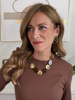 Collana ovale bachelite & ovale oro