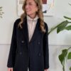 Cappotto taglio giacca 50% lana SusyMix A02 Blu