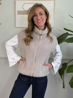 Gilet a coste con zip SusyMix 176