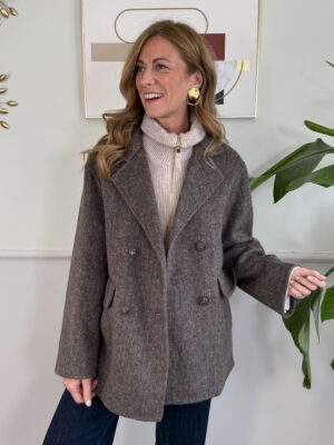 Cappotto taglio giacca 50% lana SusyMix A02 Moro Melange