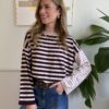 Maglia maniche lunghe doppia riga Susy Mix 344 bordeaux