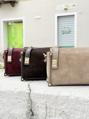 Micky bauletto con lucchetto in pelle
