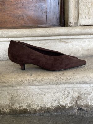 Ballerine tacco Kytten in alcantara MORO 695