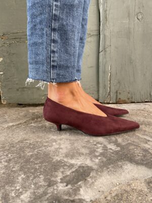 Ballerine tacco Kytten in alcantara BORDEAUX 695