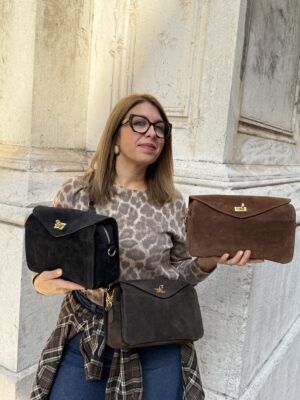 Borsa Baguette scamosciata 3 colori