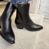 Texano taglio vivo in pelle Nero 721