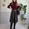 Pantalone gonna quadri moro riga bordeaux SusyMix 667