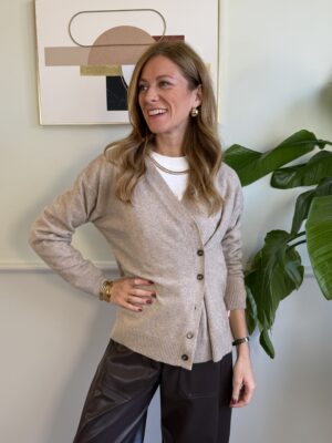 Cardigan beige bottoncini laterali SusyMix 540