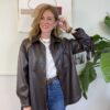 Giacca/camicia eco-pelle Moro con frange SusyMix 294