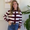 Rebecchina rigata panna/bordeaux Susy Mix 327