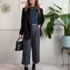 Panta cropped grigio Tensione In 431