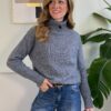 Maglione collo alto con bottoni (3 in 1) 100% lana SusyMix 185 GRIGIO