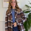Giacca-cappotto over check Moro/panna HaveOne 111