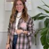 Camicia check rosa con spilla SusyMix 569