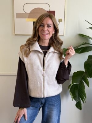 Gilet a coste con zip SusyMix 176 - BEIGE