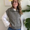 Gilet a coste con zip SusyMix 176 – MILITARE