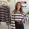 Maglia manica svasata a righe SusyMix 491